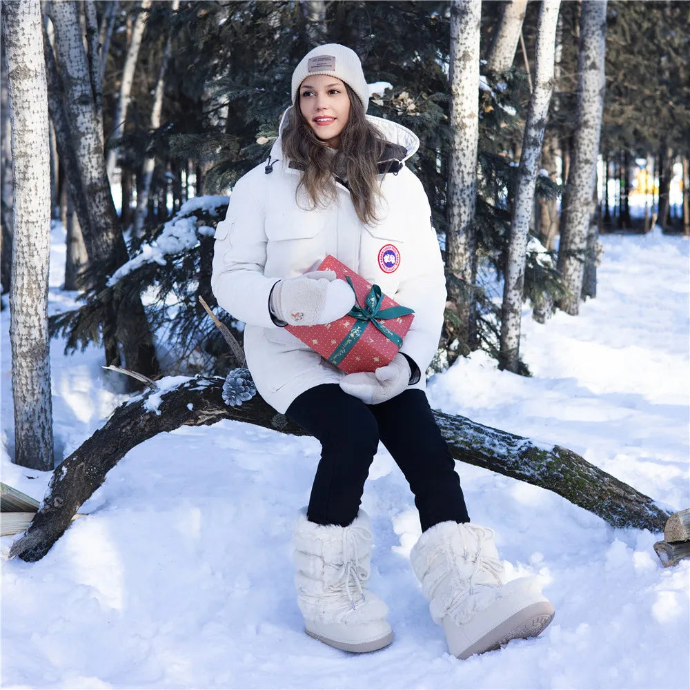 y2k Black Fur Boots for Women Snow Boots 2025 Winter Faux Fur Boots Fluffy Fuzzy Furry Faux Fur Boots Waterproof Mid-calf Boots