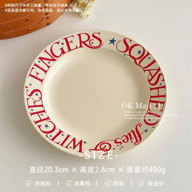 Ceremonial Tableware Plates, Household Ceramic Dining Plates, Instagram Tableware Breakfast High Aesthetic Cream Style Plates