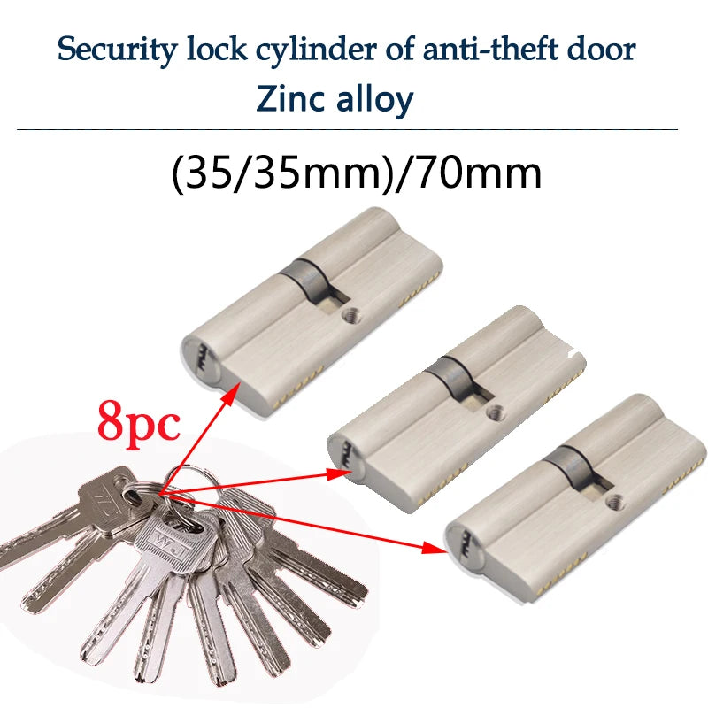 Smart lock door cylinder  locker cylinder door with master key Indoor entrance door lock 60mm 70mm 80mm me key Customize