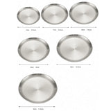 4pcs stainless steel silver plates, Korean style grilled meat plates, household circular trays, bone plates, cake plates