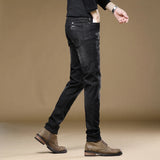 2025 new best-selling jeans for men in spring and summer, slim fit small leg pants for men, elastic straight leg pants for men