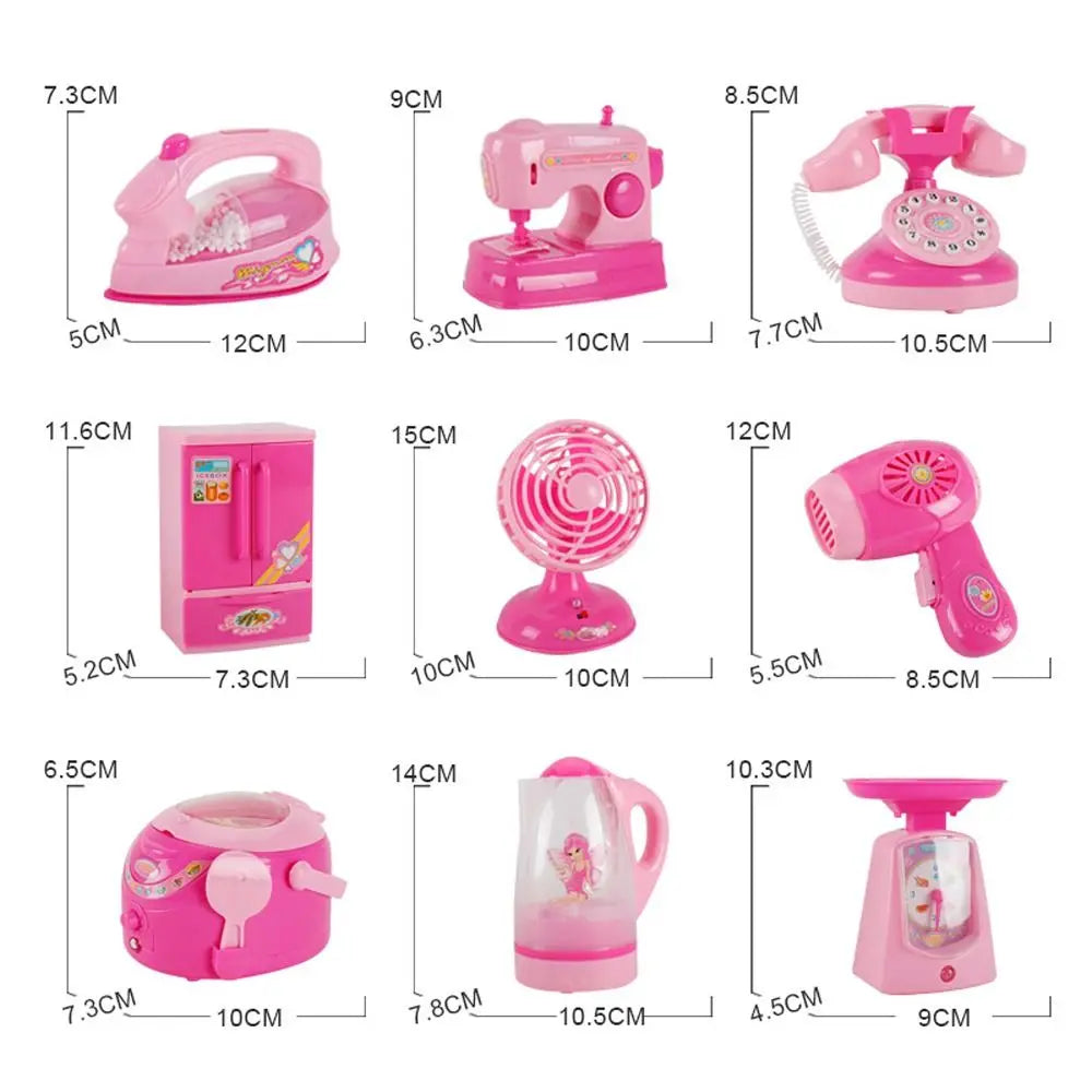 Coffee Machine Household Appliances Toys Toaster Blender Cooking Pretend Play Set Sweeper Vacuum Cleaner Kitchen Toys