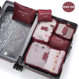 6 Pcs Travel Clothes Storage Bags Set Portable Luggage Organizer Suitcase Pouch Pouch Packing Cube For Shoes Packing Clothes