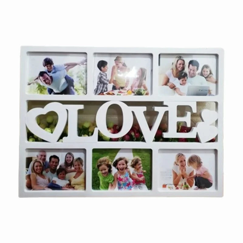 2PCS 47X35cm Photo Frame Family6 Holes Combination Photo Frame Creative Love Letters Photo Frame Wall Hanging Photo Frame Crafts
