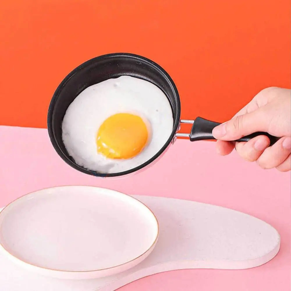 12cm Mini Non-stick Pan with Anti-stick Coating Long Handle Fry Egg Pan Lightweight Professional Omelette Pot Kids Toy