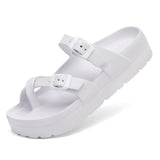 Kidmi Pillow Sandals for Women Men Thick Sole Adjustable Buckles EVA Flat Sandals Summer Women Sandals Nonslip Cloud Sandals