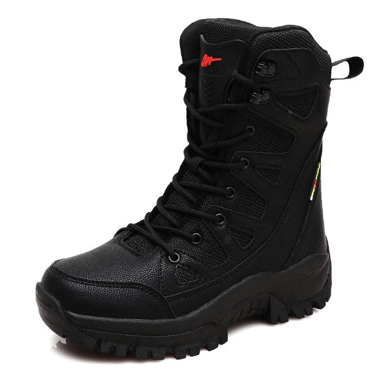 Winter Warm Plush Fur Snow Boots Waterproof Men's Boots Outdoor Non-slip Work Boots Combat Desert Boots Motorcycle Boots