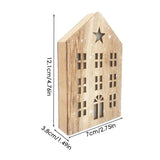Christmas Wooden House Decor Creative House Shape Light Up Hanging Ornament Christmas Party Supplies Indoor Home Decoration