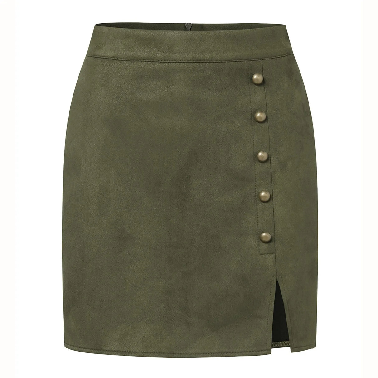 Skirts for Women Women's Solid Color Suede Skirt European And High Waist Metal Buckle Hip Skirt Rip Skirts for Women Length 3