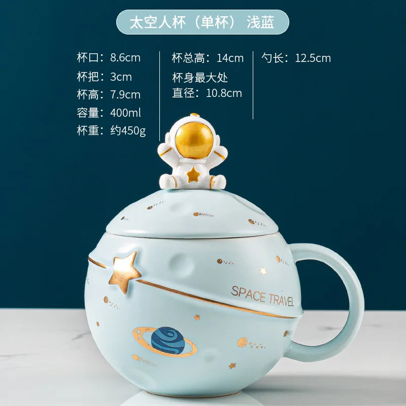 Creative Cartoon Planet Mug Cute Astronaut Ceramic Mug Gift Souvenir Mug