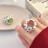 Cows Embedded Crystal Ring for Women Fashion Korean