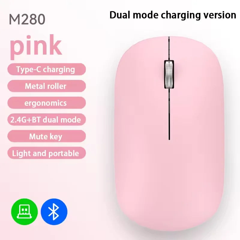 easyown Wireless Mouse Type-C Charging Silent Click Portable Office Ergonomic Laptop Universal Lightweight Office Game No-Noise