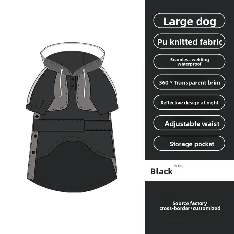 Dog raincoats are waterproof and reflective clothing for pets to wear when going out in the rain