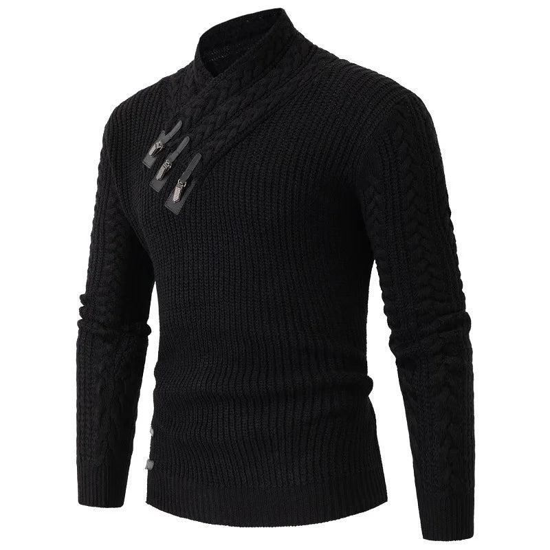 Long-sleeved Knit Sweater for Men, European and American Plus Size Sweater, Loose, Goes with Everything, Autumn and Winter
