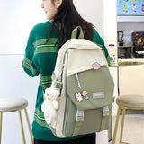 Large Capacity Nylon Book Bag Waterproof Teenage College Backpack Fashion School Bag Cute Girls Boys Travel Backbag College Bag