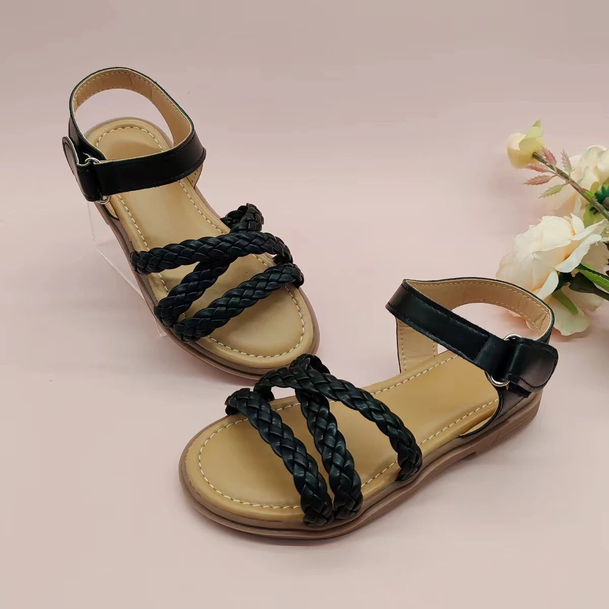 Girls sandals new summer medium and large children princess shoes soft sole shoes