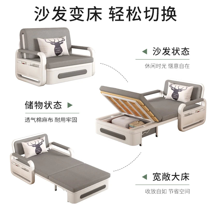 Sofa Bed Folding Dual-purpose 2024 New Single Bed Living Room Multi-functional Modern Simple Small Apartment Retractable Bed