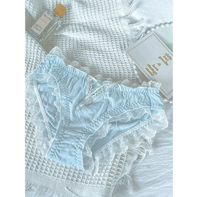 Lingerie woman sexy panties cotton fabric ropa interior femenina lace sweet underwear women cute ribbon plus size ropa interior