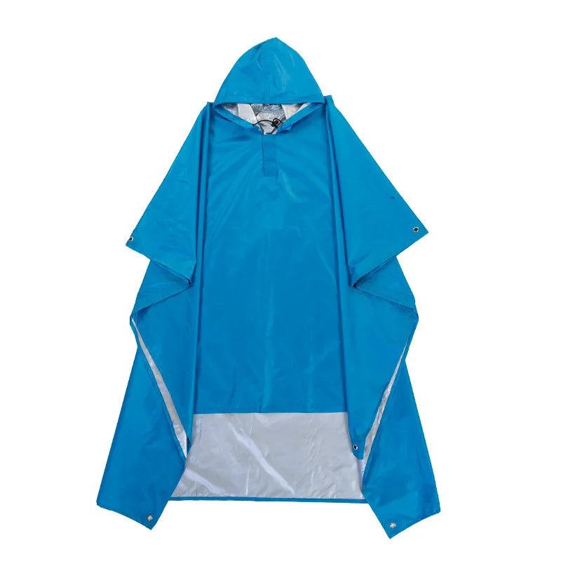 3 in 1 Waterproof Adult Long Raincoat Women Men Rain Coat Jacket Hooded Poncho for Outdoor Hiking Travel Fishing Rainwear Suit
