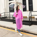 Waterproof Outdoor Rain Gear Unisex Long Transparent Reusable Raincoat Jacket for Men and Women Cycling Hiking