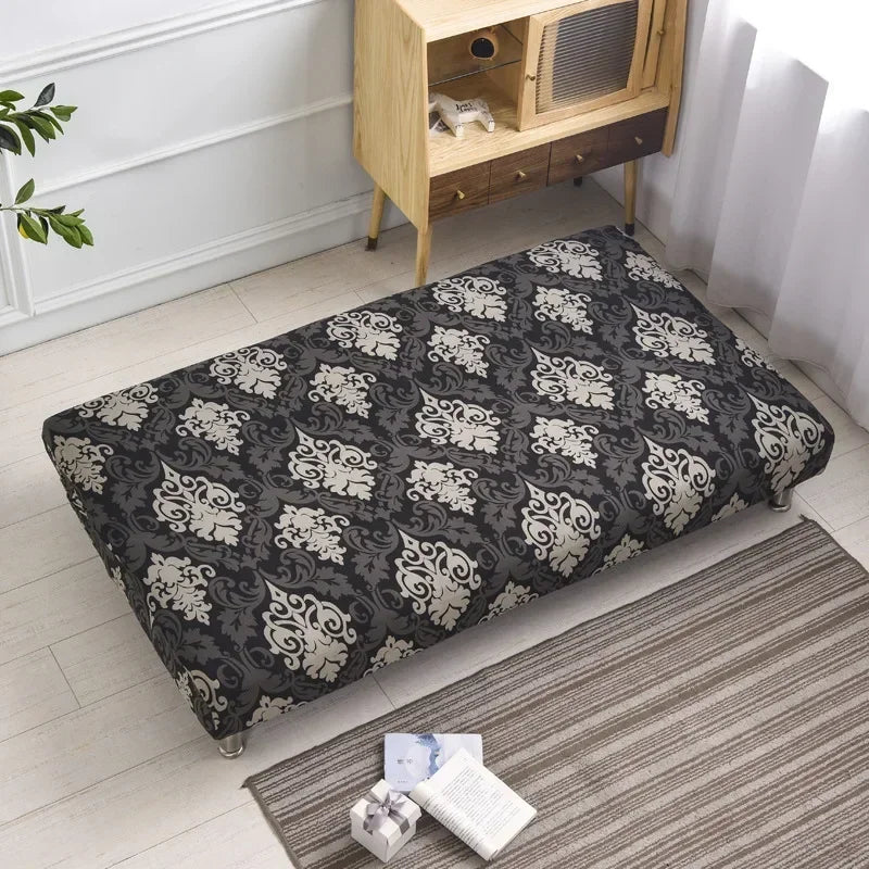 [Stretch Sofa Bed Cover] Spring/Summer Milk Silk Fabric Living Room Armless Folding Sofa Sofa Cover puf grande y esponjoso