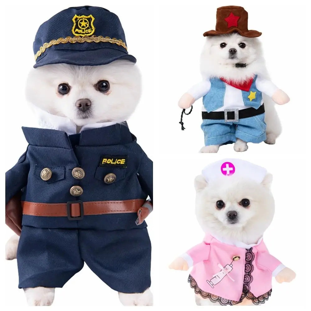 Easy To Wear Halloween Pet Costume Funny Soft Fabric Dog Cosplay Clothing Pet Supplies Uniform Kitten Puppy Costume