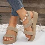 Women's Minimalist Wedge Sandals Open Toe Thick Soled Platform Casual Sandals Ankle Strap Slingback Sandals