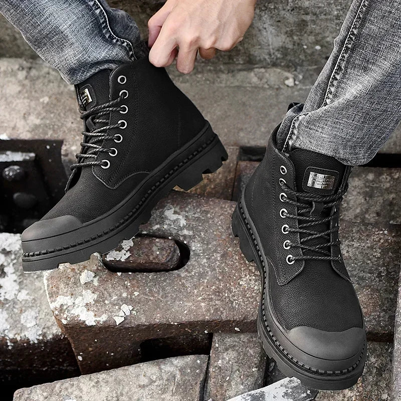 Winter Men Boots Waterproof Leather Boots Keep Warm Mens Ankle Boots Comfortable Man Work Boots Male Snow Boots Men Botas
