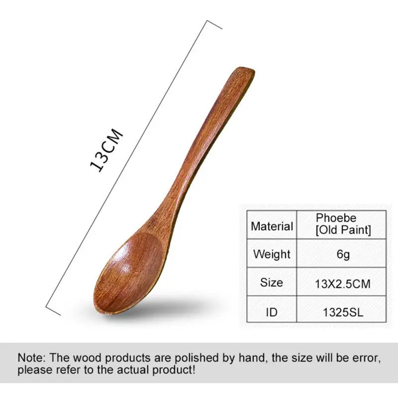 1pcs Wooden Honey Spoon Tea Spoon Coffee Spoon Stirring Spoon Household Tableware Kitchen Condiment Scoop Dessert Spoon