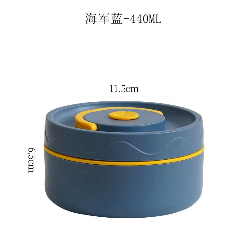 Insulated cooking pot, stackable stainless steel bento box, microwaveable stainless steel container, lunch box