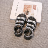 Girls' Sandals 2025 Summer New Children's Princess Shoes Middle and Large Children's Beach Leakage Finger Shoes Soft soled Shoes