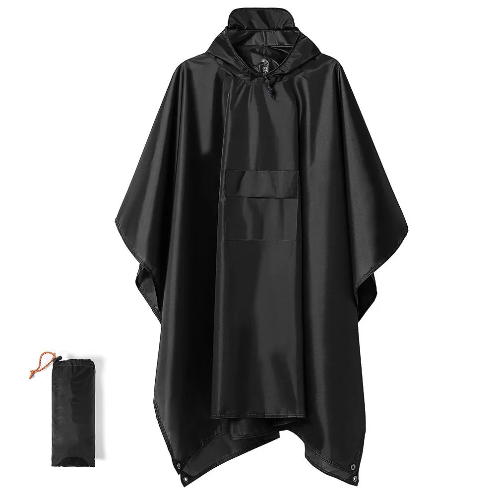 Rain Poncho for Adults - Waterproof Raincoat Cloak with Detachable Sleeves , Lightweight Hiking Rain Gear for Outdoor Travel