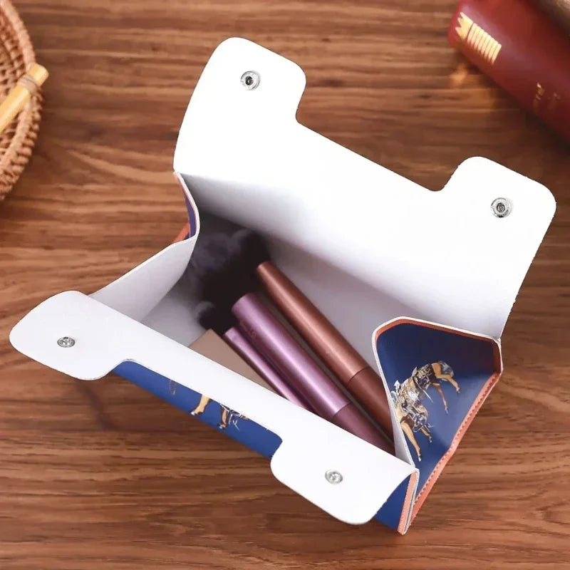Retro Furniture Tissue Box PU Leather Tissue Case Napkin Holder Storage Container Car DesktopTissue  Storage Box Napkin Holder