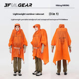 3F Ul GEAR Three In One Professional Mountaineering And Hiking Raincoat  About 200g Wear Upgrade Lightweight And Portable Brim