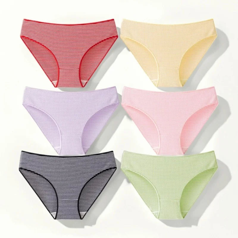 Women Panties Breathable Crotch Warm Underwear for Women Sexy Seamless Briefs Stripes Low Rise Pants Female Winter Lingerie