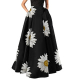 Bohemian Floral Print Maxi Skirts For Women High Waist Party Beach Pocket Long Pleated Skirts For Women Plus Size Юбка Женская