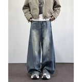 Men's Trendy Jeans Man Clothes High Street Pussy Loose Straight Wide-leg Trousers New Spring and Autumn Style Chrome Darts Jorts