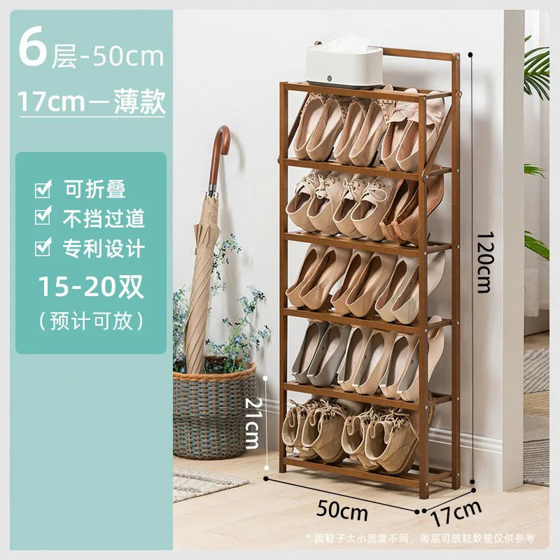 Shoe Racks Organizer Wooden Narrow Shoe Rack Ultra Thin Vertical Shoemakers Space-saving Entrance Shoes Closet Home Furniture