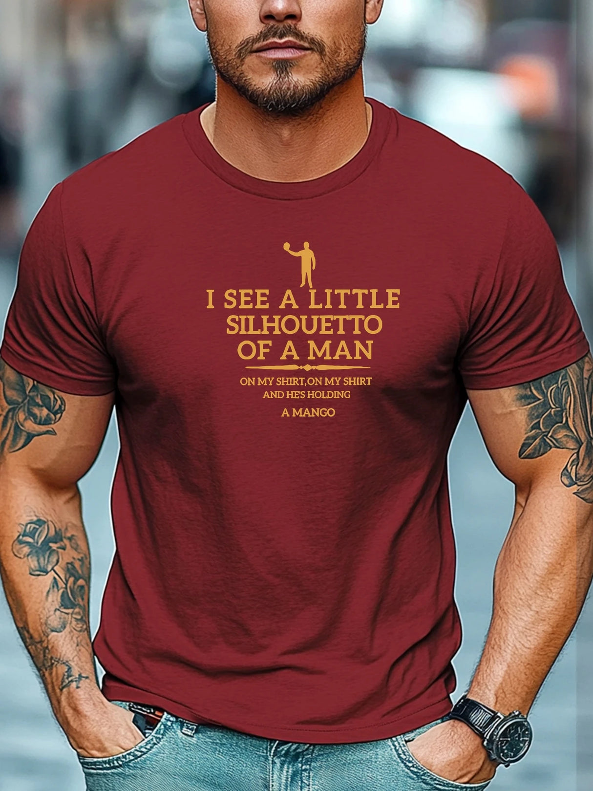 Men's t shirts I SEE A LITTLE SILHOUETTO OF A MAN Graphic Summer Soft Comfort Fit Tee Daily Wear Tops