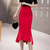 Skirts for Women Black with Slit Irregular High Waist Woman Skirt Cheap Summer 2025 Luxury Elegant Modest Trend Clothing V Chic