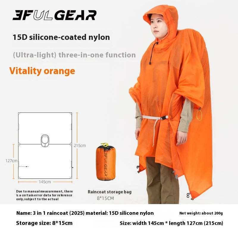 3F Ul GEAR Three In One Professional Mountaineering And Hiking Raincoat  About 200g Wear Upgrade Lightweight And Portable Brim