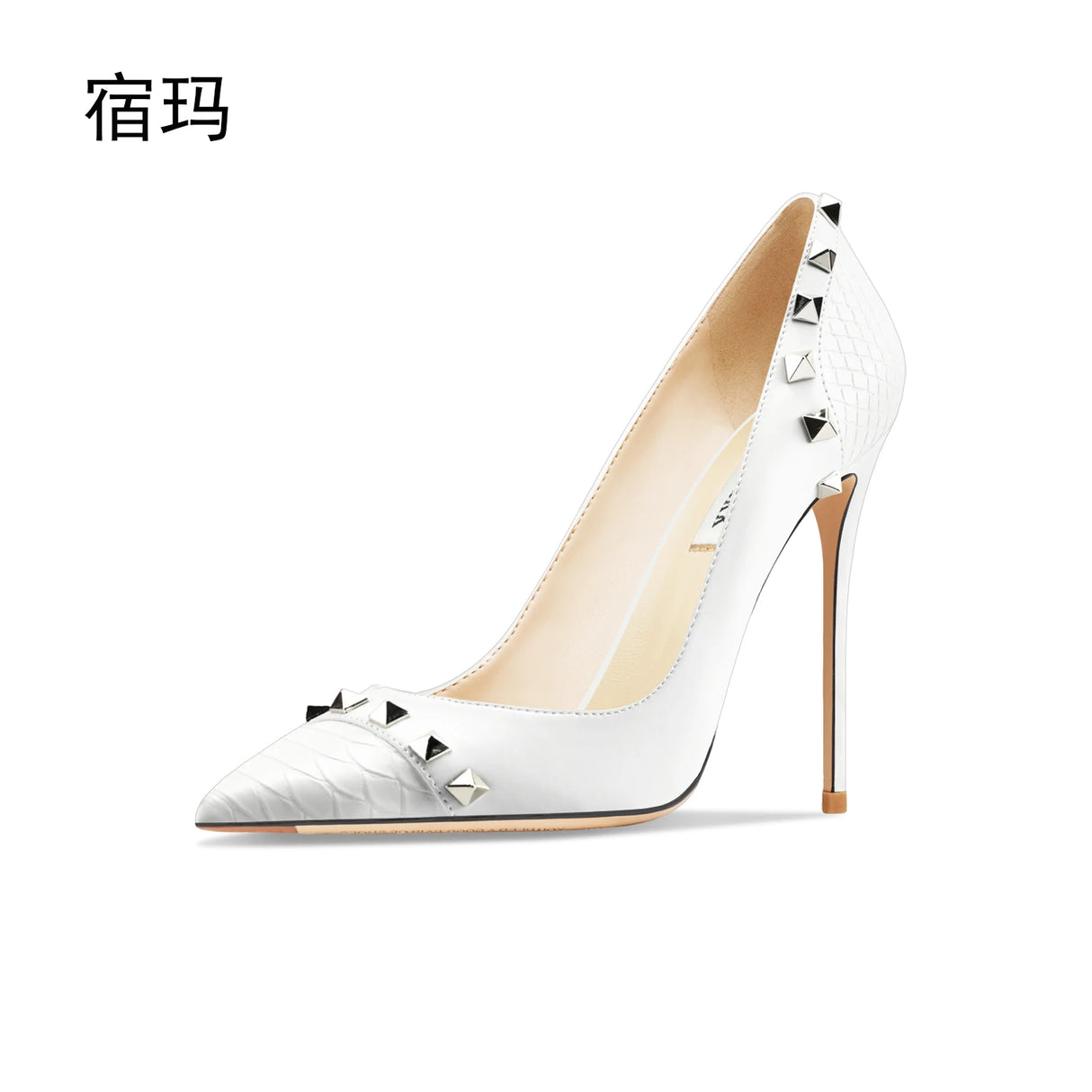Women's Shoes luxury woman shoes 2024 Heels For Women Fashion Designer Brand Pumps Stiletto Rivets High Heels Pointed Toe 10cm