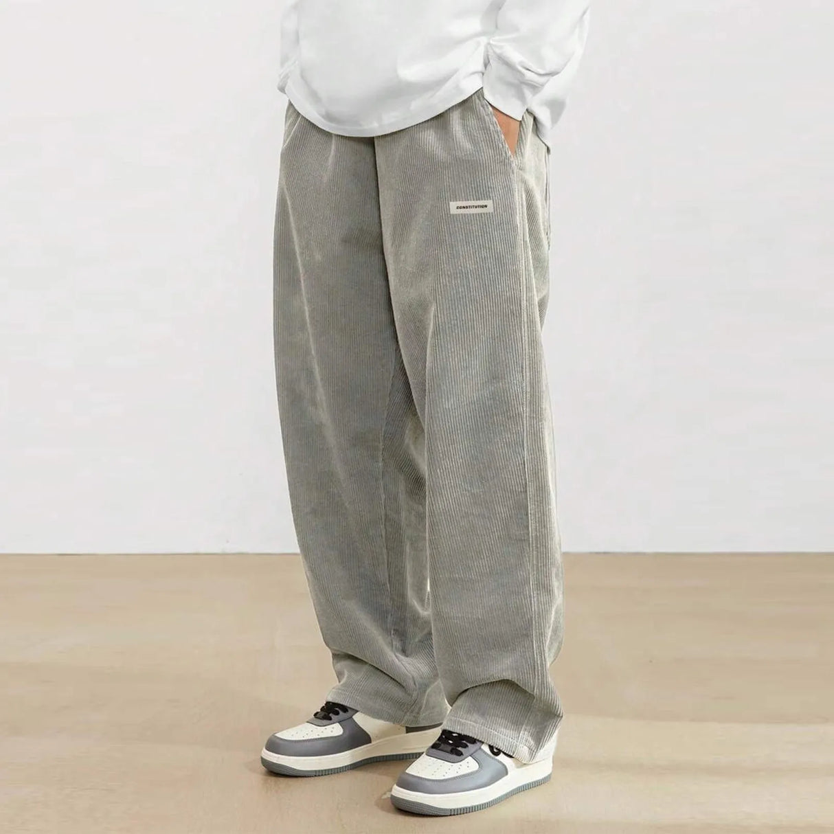 Corduroy Pants Men Clothing Sweatpants Loose-Fit Casual Pants Man Baggy Hosen Regular Length Trousers Men Cargo Pants Women
