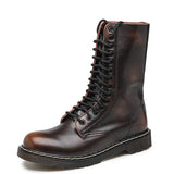 Men's Mid-calf Boots High Tube Work Boots Couples Outdoor Motorcycle Boots Large Size Women's Boots Winter Plush Cotton Boots