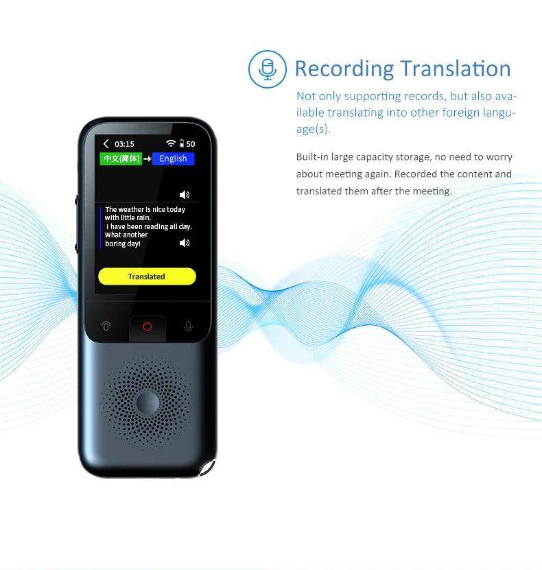 T11 Portable Audio Translator 138 Language Smart Translator Offline In Real Time Smart Voice AI Voice Photo Translator