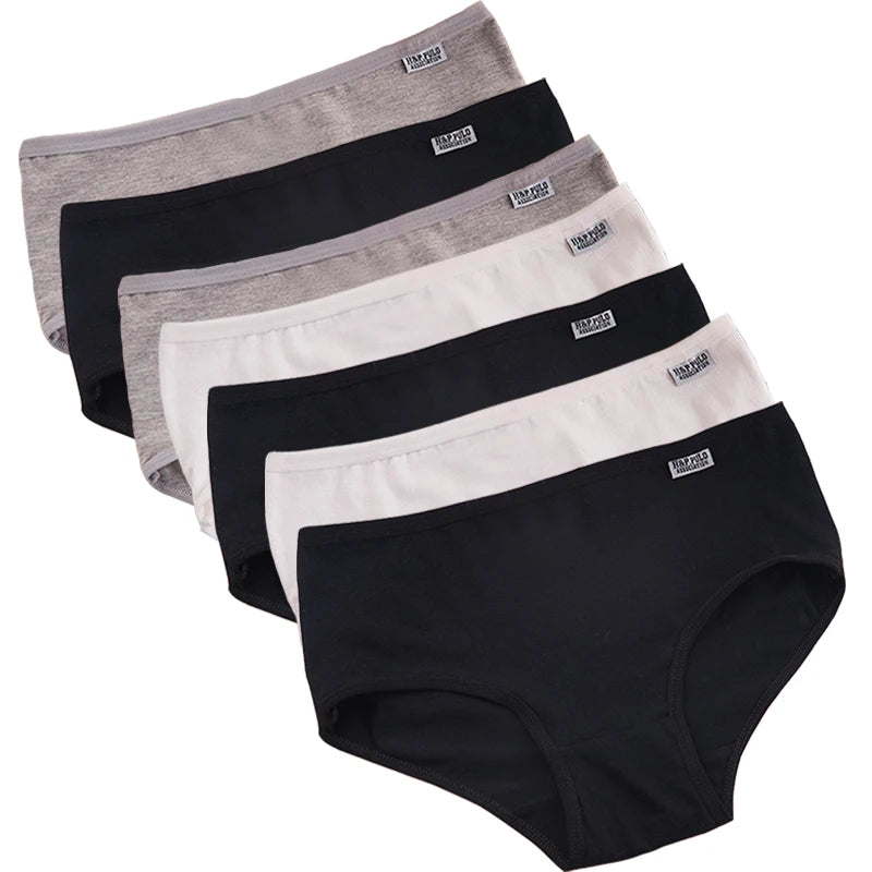7Pcs Panties for Women Cotton Underwear Plus Size Sexy Briefs Girls Breathable Soft Lingerie Female Cute Solid Color Underpants