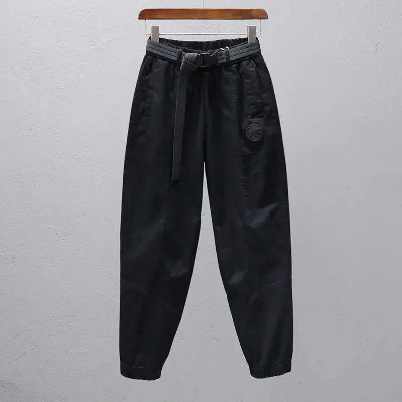 White Pants for Women with Elastic Waistband Loose and Casual Joggers Ankle-Length Leggings with Slimming Effect Harem Pants