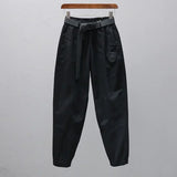 White Pants for Women with Elastic Waistband Loose and Casual Joggers Ankle-Length Leggings with Slimming Effect Harem Pants