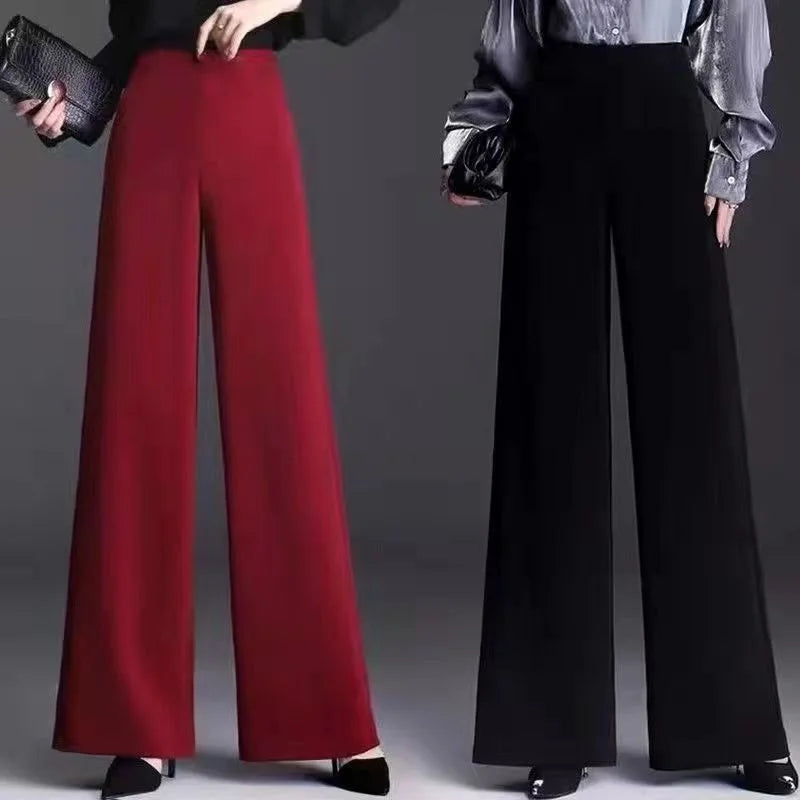 High-waisted Wide-leg Pants for Women 2025 Spring Autumn New Loose Straight Pants Draped Versatile Casual Pants