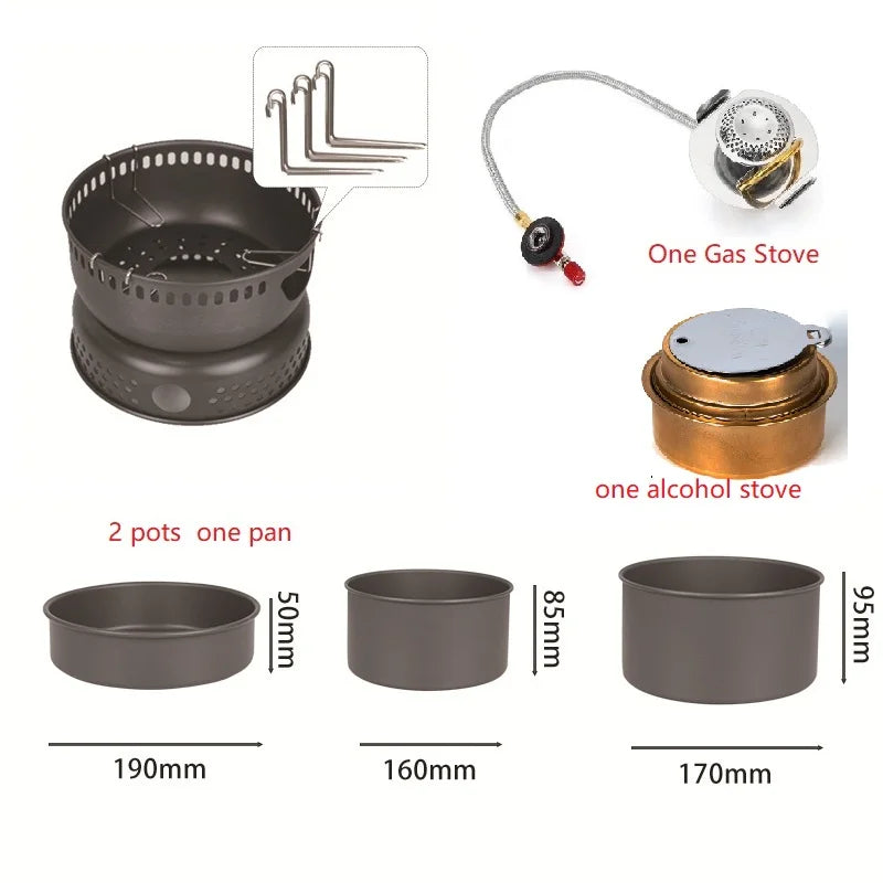Camping Stove Cookware Combine Set BL100-Q1xb Cooking Pot Pan Stove Set